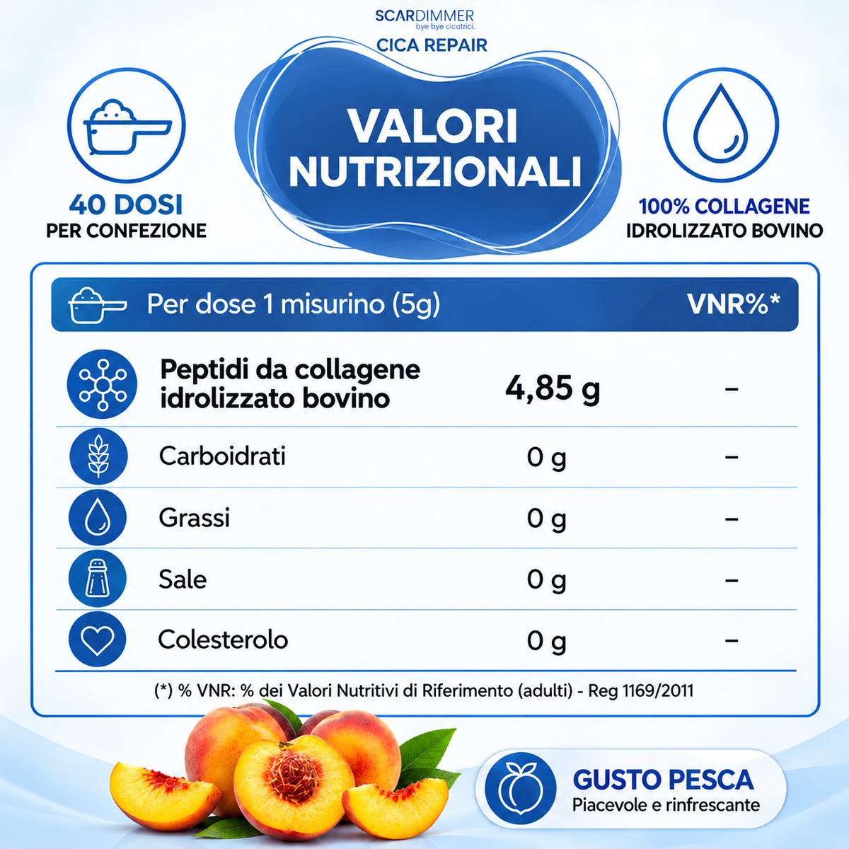 Scardimmer Collagene Idrolizzato Puro - Integratore Alimentare per Cicatrici